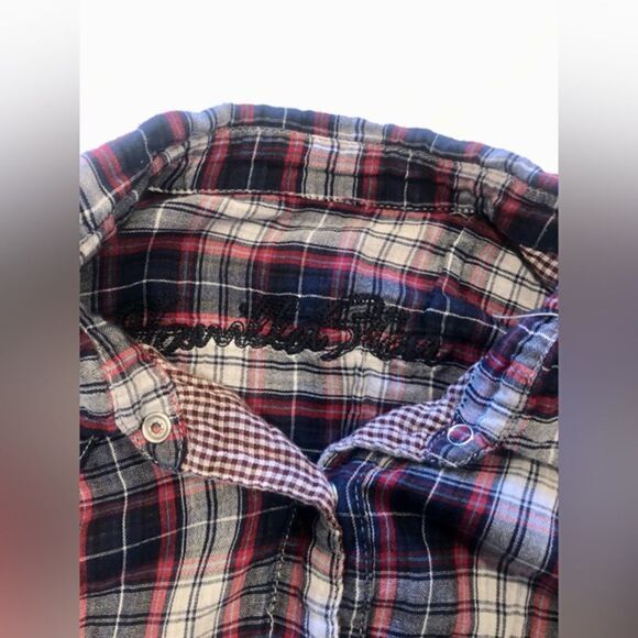 Pearl snap button 100% cotton plaid flannel - Picture 11 of 14